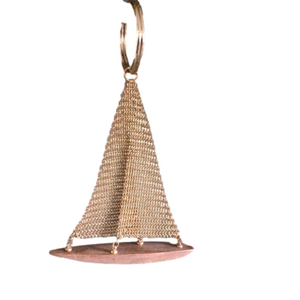 Metal and teak sailboat keychain